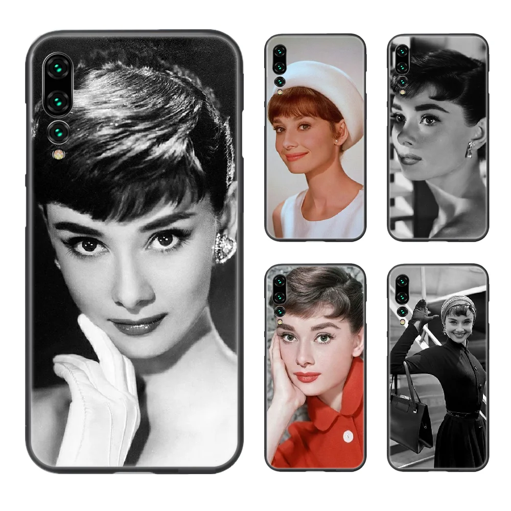 Чехол для телефона с Одри Хепберн корпус Huawei P8 P9 P10 P20 P30 P40 Lite Pro Plus smart Z черный чехол