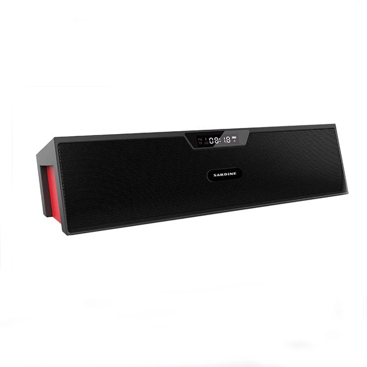 Black with red back Sardine SDY-019 беспроводной Bluetooth динамик fm-радио 10 Вт портативный стерео сабвуфер Hi-Fi динамик s плеер с sd-картой - Цвет: Black with red back
