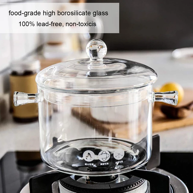Babish Cookware Jar Stew Pot High-temperature Soup Ramen Storage Container  Glass Stockpot Lid - AliExpress