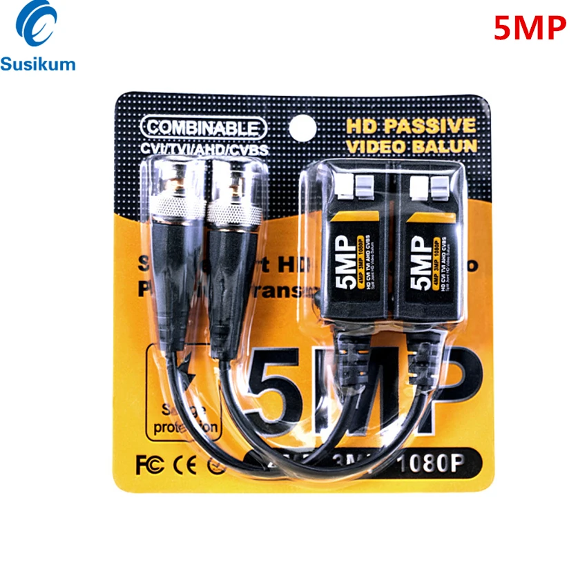 

5Pairs/ 10Pairs 5MP High Definition CCTV Spliced Passive Video Balun Transmission Twisted Pair Transmitter HD For 5MP AHD Camera