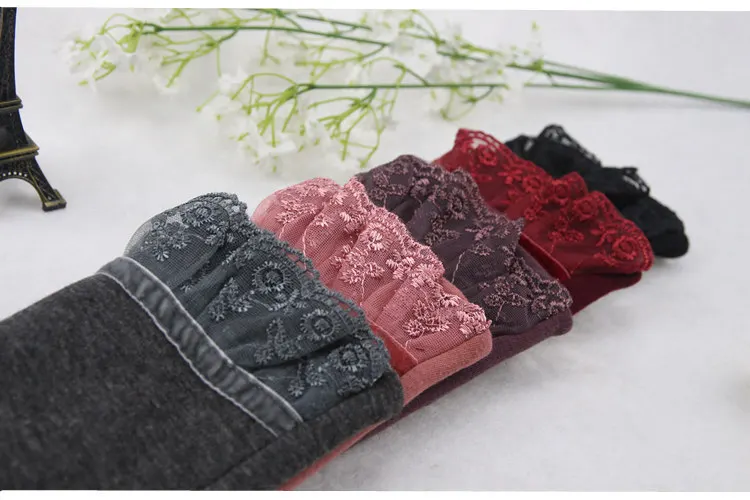 Winter Gloves Women Fingerless Lace Knitted Thermal Warm Half Finger Ladies Autumn Mitten Women Office Winter Hand Gloves Velvet