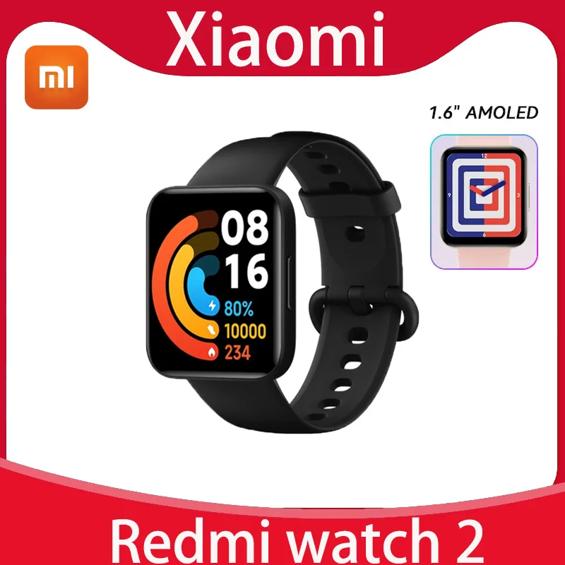 Оригинальные часы Xiaomi Redmi Watch 2 AMOLED с цветным экраном 1 6 дюйма обновлений