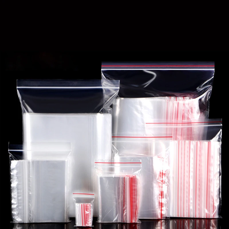 

200Pcs/Lot Small Ziplock Bag Clear Plastic Packaging Bags Mini Transparent Gift Bag PE Jewelry Storage Pouches Zipper Lock Bag