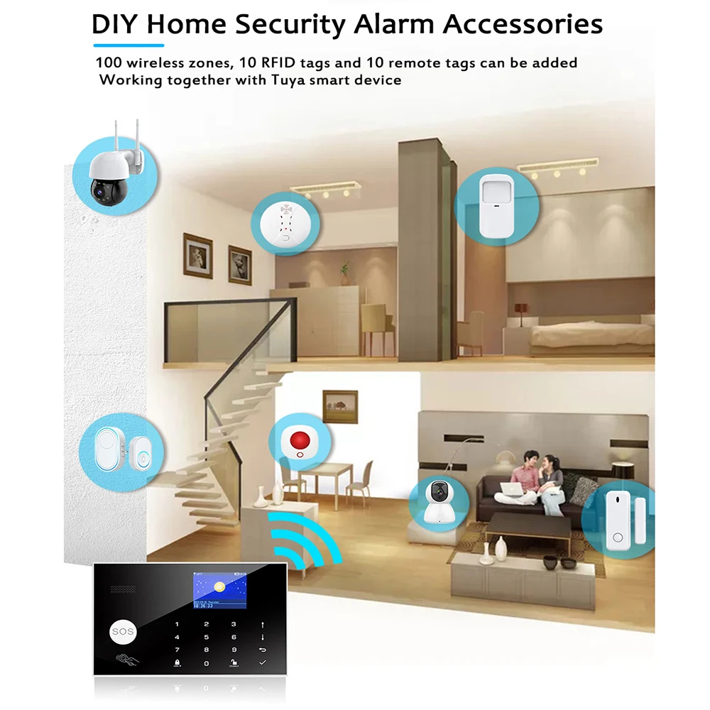 TUGARD G30 Tuya Wifi Gsm Home Burglar Security Alarm System Door Sensor Detector Kit Smart Life Alexa Google Apps Control