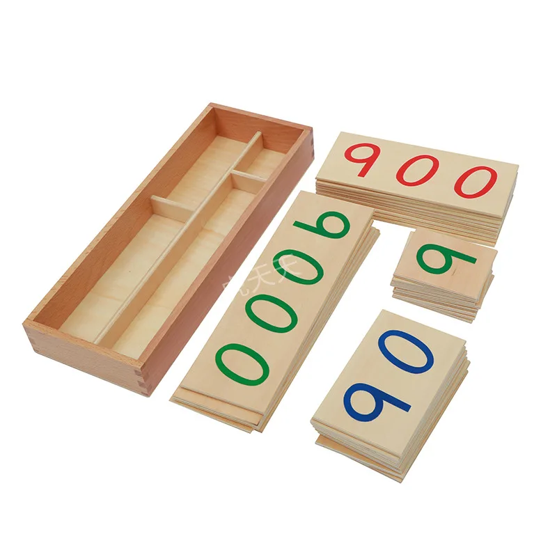 

Tiger Every Day Montessori Early Educational Teaching Aid Decimal Symbol Bank Game Large Size Wooden with Numbers Card 1-9000