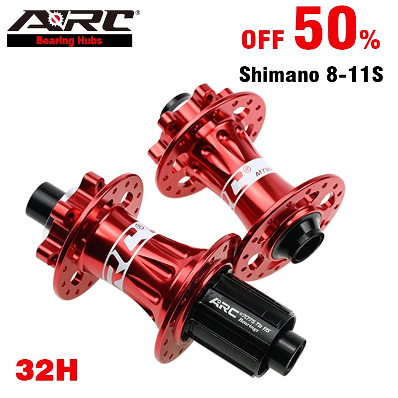 ARC Hub 4 Bearings J-BEND MTB Mountain Bike Hub 32 Holes Aluminum Hub 4 Pawls 48 Clicks Disc Brake Bicycle Hubs Shimano 8-11 V