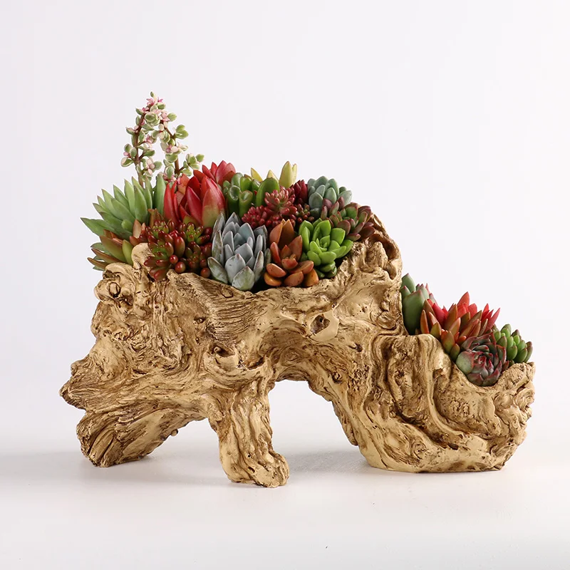 Goede Apple Tuin imitatie hout multi vlees bloempot creatieve vlees plant bloem pot