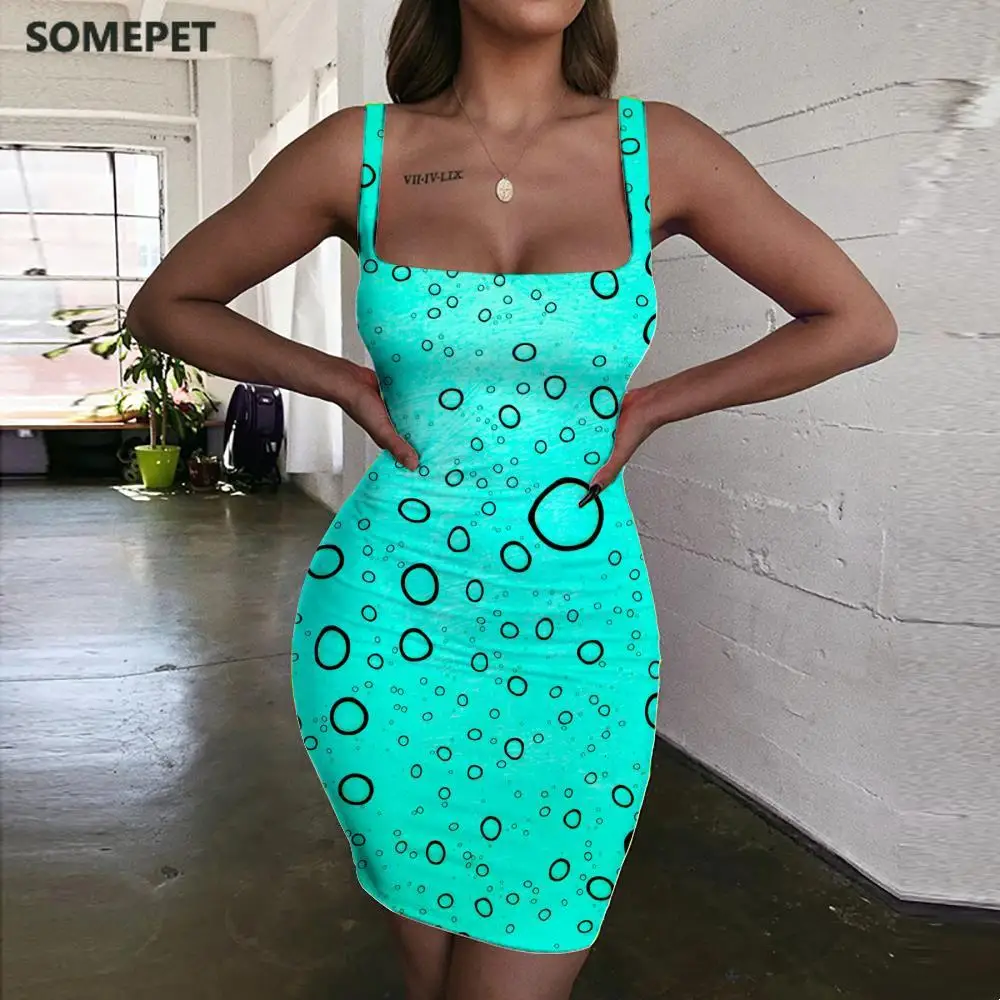 

SOMEPET Drops Of Water Dress Women Painting Vestido Sexy Novel 3d Print Harajuku Ladies Dresses Womens Clothing Plus Size Beach