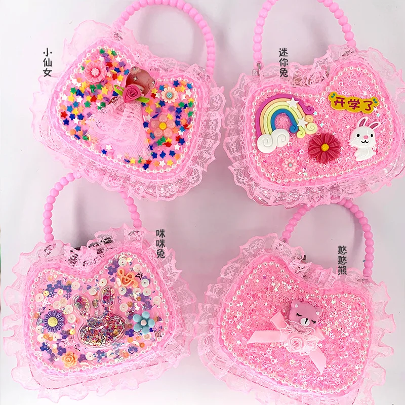 

Children DIY Princess Handbag Cartoon Cream Glue Jewlery Box Hand-made Adhesive GIRL'S Toy Material
