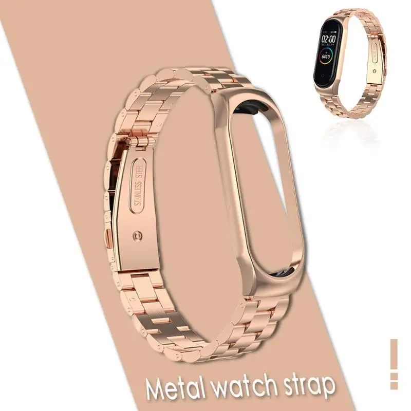 Металлический ремешок из нержавеющей стали для наручных часов xiaomi mi band 3 4, умный Браслет mi band 3, сменные ремешки для часов mi 3