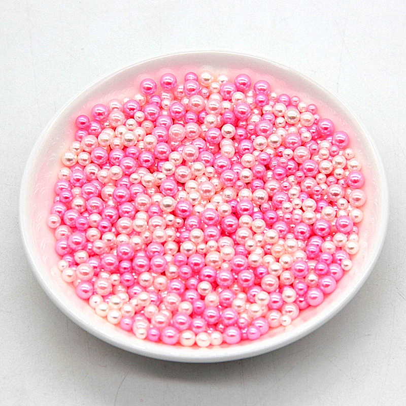 Mixed ABS Round Imitation Pearls Loose Beads 3/4/5mm No Hole for DIY Garment Clothing Shoes Beads Accessories Supplies 10g Abs Beads Imitation Pearl Beads