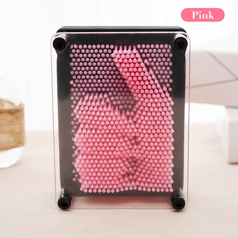 Розовый Pin Art 3D Скульптура Игла DIY резьба Форма Настольная игрушка украшение Hogar дом декоративные украшения для дома SM - Цвет: Розовый