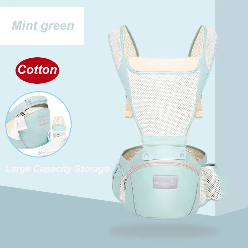 Mint Green Эргономичная переноска для новорожденных, рюкзак для младенцев, слинг-кенгуру с передним бортиком для путешествий 0-36 месяцев - Цвет: Mint Green