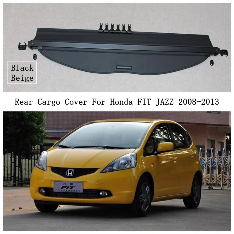 Has Additional Flap to Make It No Gap Behind the Back Seats,Can Withstand the Load Caartonn Cargo Cover for 2009 2010 2011 2012 2013 Honda Fit Jazz Black Rear Trunk Luggage Security Shade Shield 