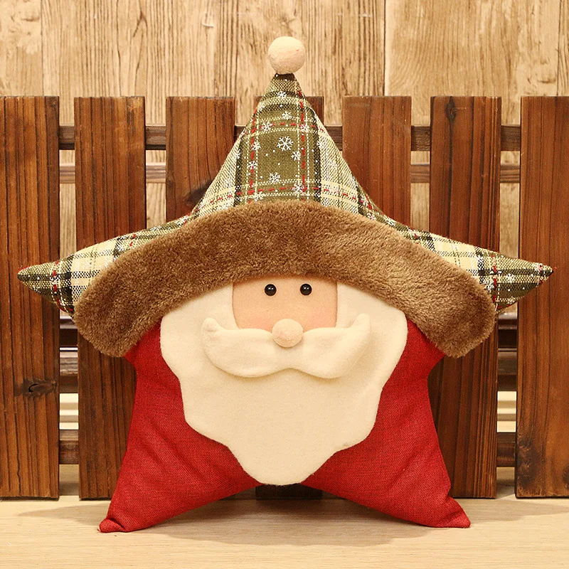НОВАЯ РОЖДЕСТВЕНСКАЯ Подушка с пятью звездами, Рождественский Снеговик, старый олень, мультяшная подушка, Рождественское украшение, подарок для домашнего использования