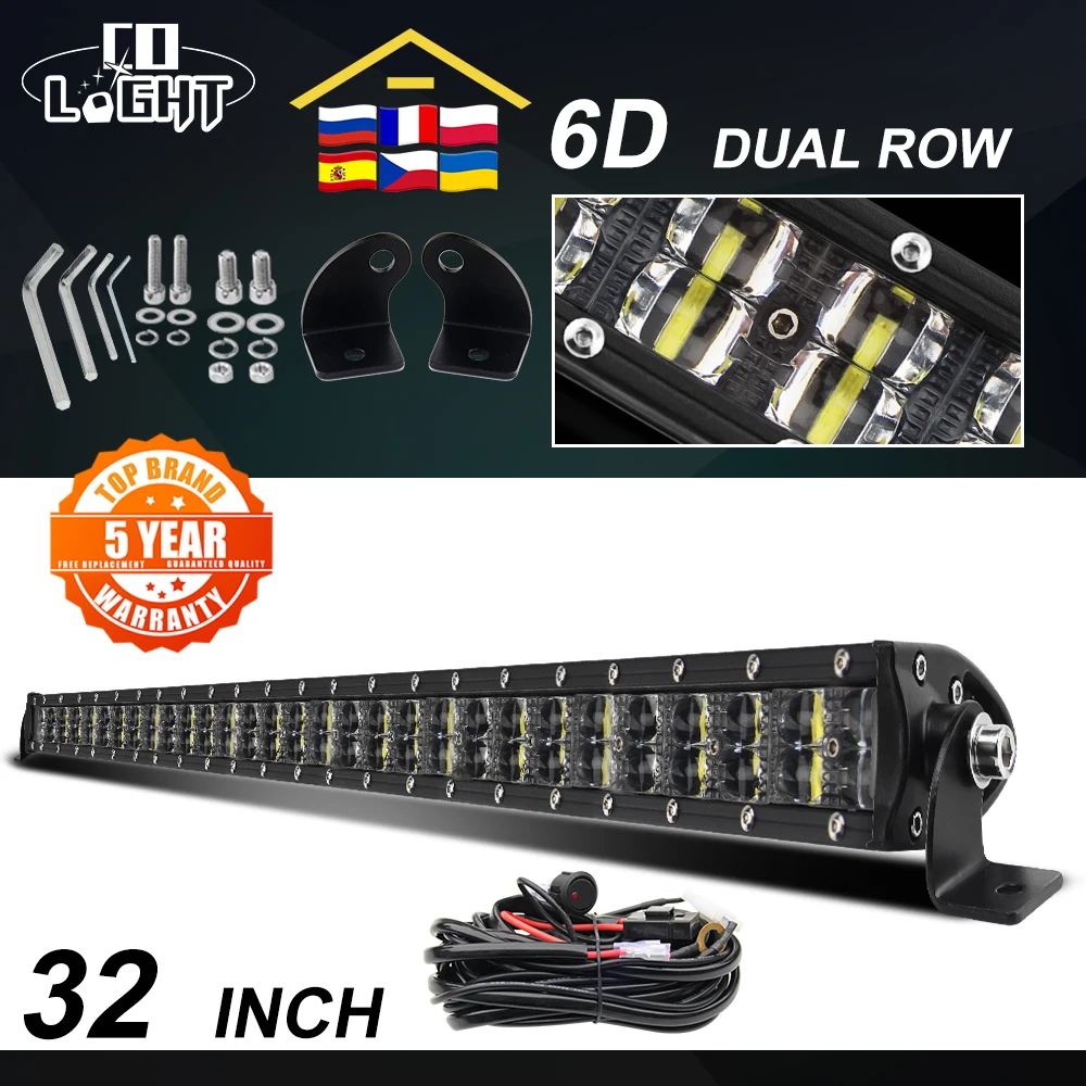 Светодиодный светильник CO LIGHT 6D 12 В 180 Вт 32-дюймовый комбинированный светодиодный