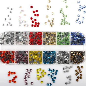 

720-2000Pcs Mix Color Rhinestones Set / Flatback Crystal Hot Fix Rhinestones Set for Garment Decoration DIY Bright Glass Strass