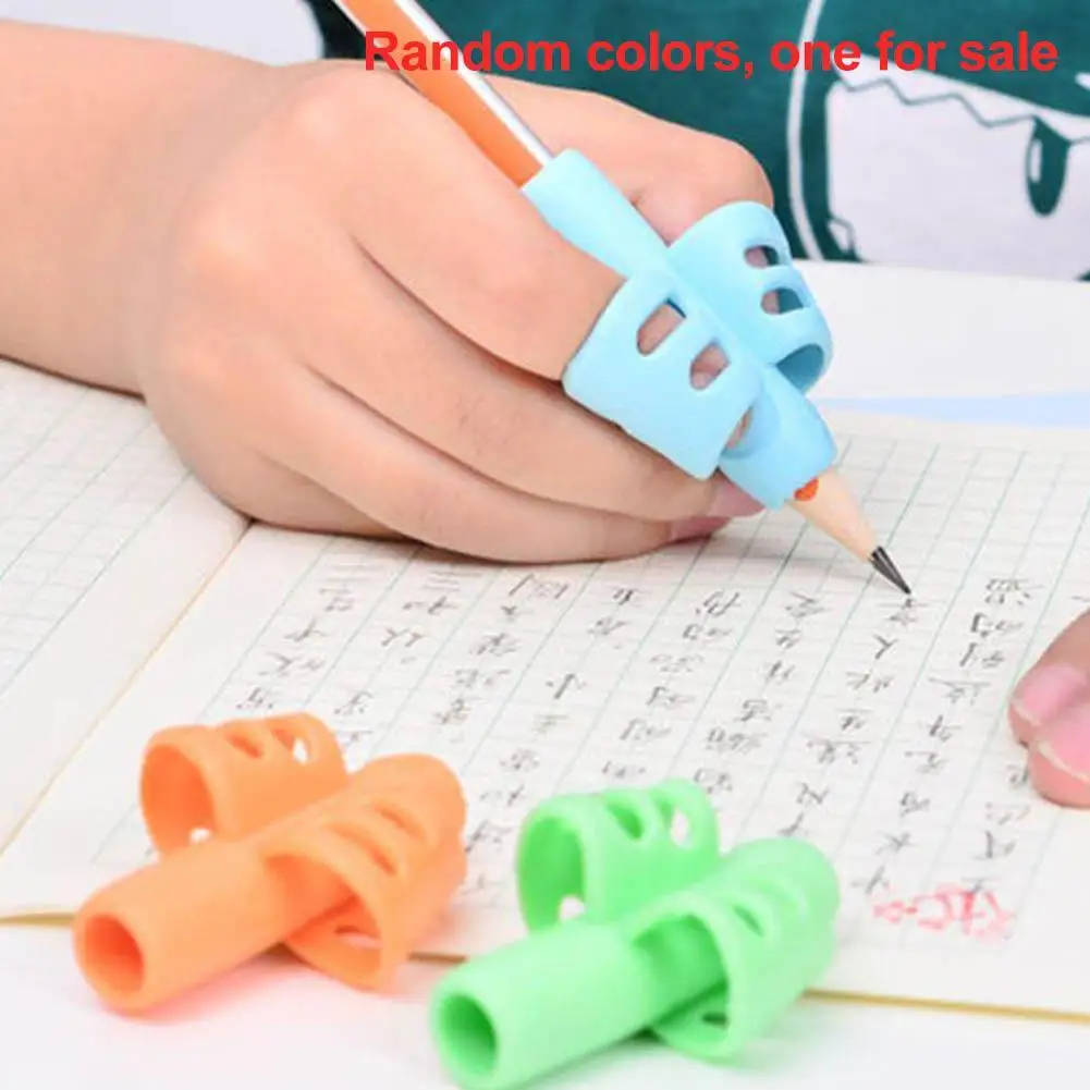 

6pcs Kid Pen Pencil Holder Help Learn Writing Tool Baby 3-finger Grip Silicone Correction Tools Practise Device Postures Grip