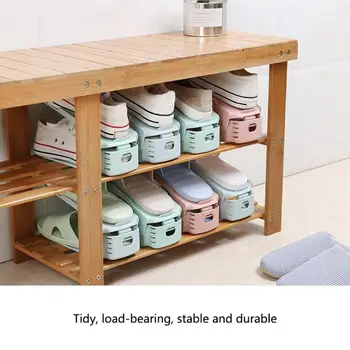

10pcs Durable Adjustable Shoe Organizer Footwear Support Slot Space Saving Cabinet Closet Stand Shoes Storage Rack Shoebox