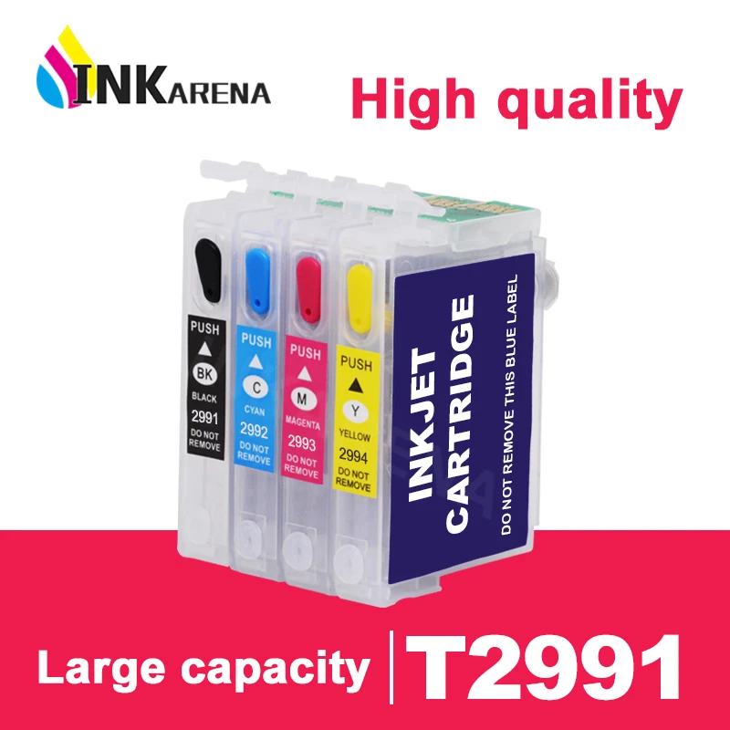 ink cartridges for printers INKARENA Refillable Ink Cartridge T2991 Compatible For Epson Expression Home XP-245 XP-247 XP-342 XP-345 XP-442 XP-445 Printers edible ink cartridges