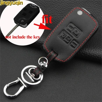 

jingyuqin for TOYOTA FJ/LAND Cruise Camry Yaris Avensis for RX300/350/400h SC430 GX470 LS400 GS300 3 Buttons Leather Key Case
