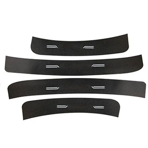 For Toyota Corolla Carbon Fiber Leather Interior Exterior Threshold Door Sill Decoration Strip Welcome Pedal - Название цвета: Exterior