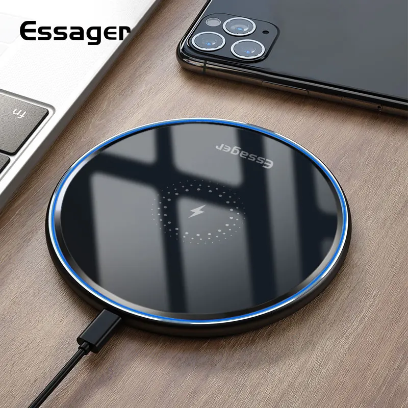 Essager qi carregador sem fio rápido carregamento sem fio almofada indução wirless carregador para iphone 11 pro x xiaomi mi 10 samsung s20|Carregadores sem Fio| - AliExpress
