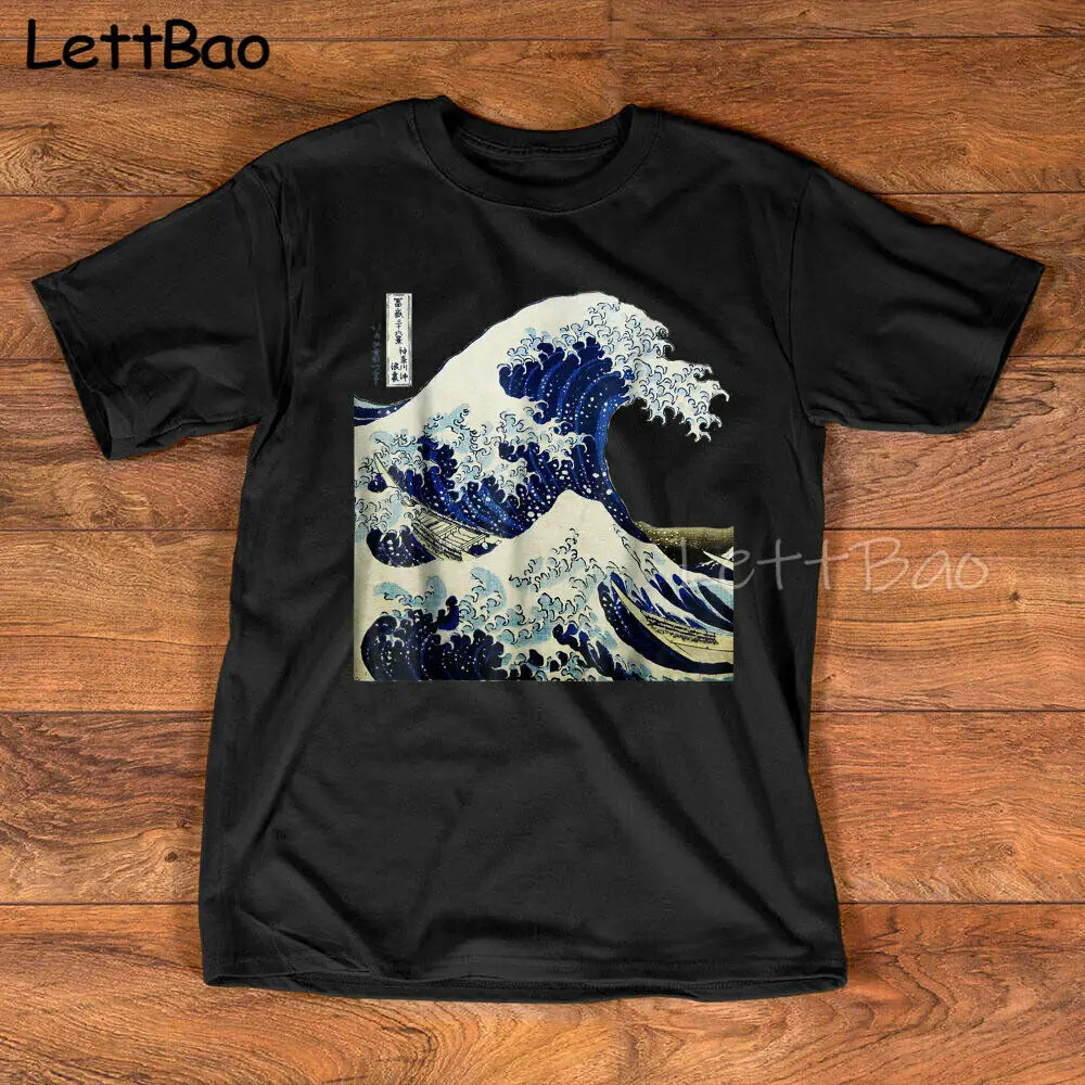 Kanagawa Japanese The Great Wave T Shirt Summer Cool Print Tshirt Casual O-Neck Men Fashion T-shirt | Мужская одежда