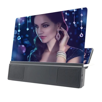 

12 inches Screen Magnifier Cell Phone 3D HD Movie Video Amplifier with Foldable Holder Stand Universal for Apple Android Smart P