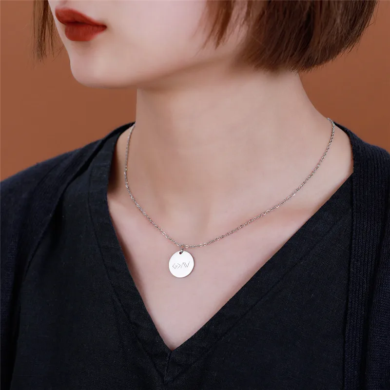 AILIN, на заказ, резная монета, ожерелье для женщин, модное золотое ожерелье с медальоном, подвеска, длинный диск, ожерелье, s, религия, подарки