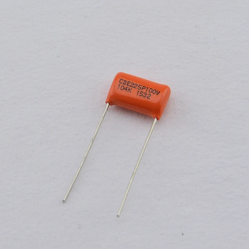 Оранжевый колпачок acitor CDE225P 104K 0 1 мкФ 100V бас-колпачок для электрогитары Сделано в