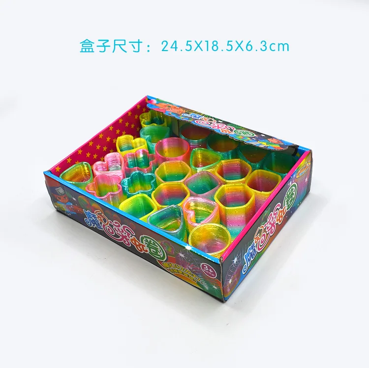 Special Shape Rainbow Ring Children Rainbow Ring Plastic Coil Magic Circle Elasticity School Related Hot Selling Students Toy
