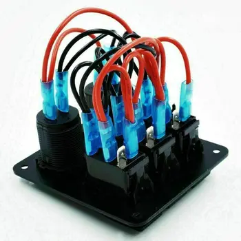 

Panel Rocker Switch Voltmeter Boat 12V-24V Waterproof Blue LED Breaker