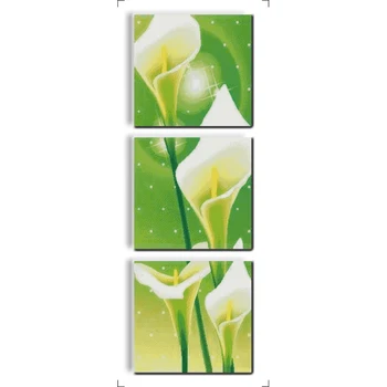 

Everlasting Love Common Calla (triptych) Chinese Cross Stitch Kits Ecological Cotton Printed 14CT DIY Gift Christmas Decoration