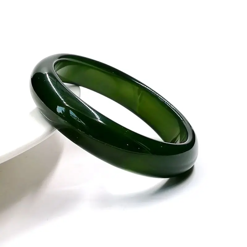 

Natural new spot new fine jade pure green plus thick jade myelin bracelet water-stocked women's high-end gift