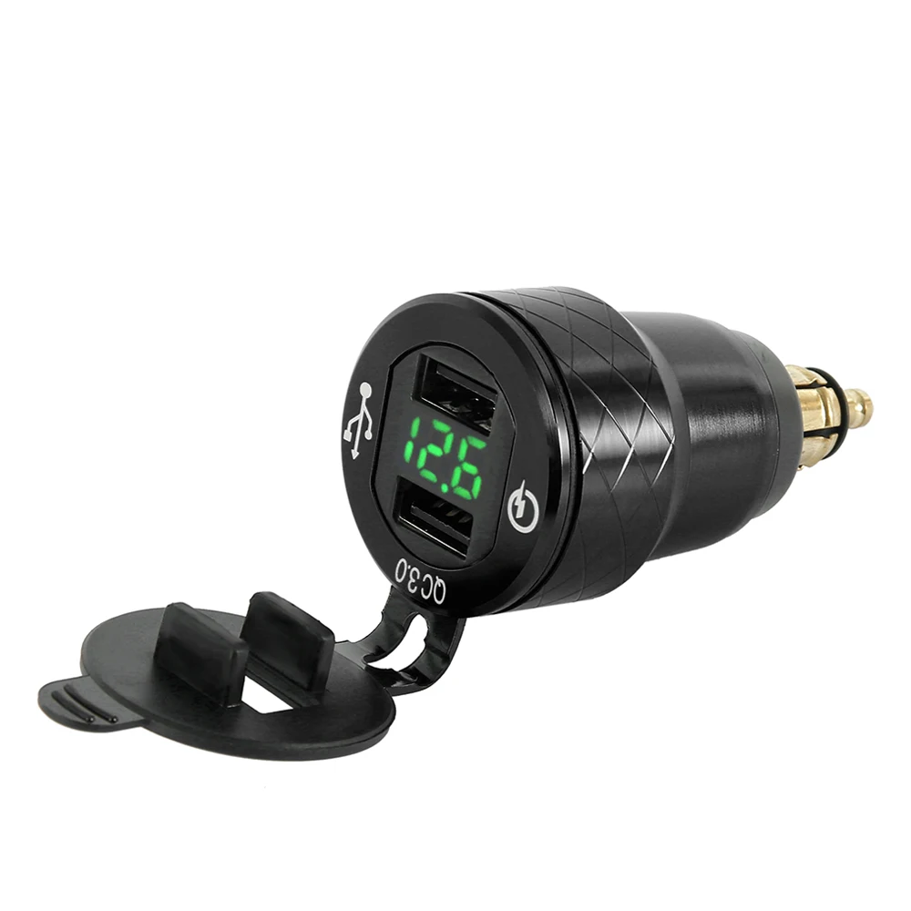 5V 4.2A мотоцикл QC3.0 двойной USB быстрое зарядное устройство 12-24V зарядный адаптер для Moto металлическая розетка телефон USB зарядное устройство s с световым экраном