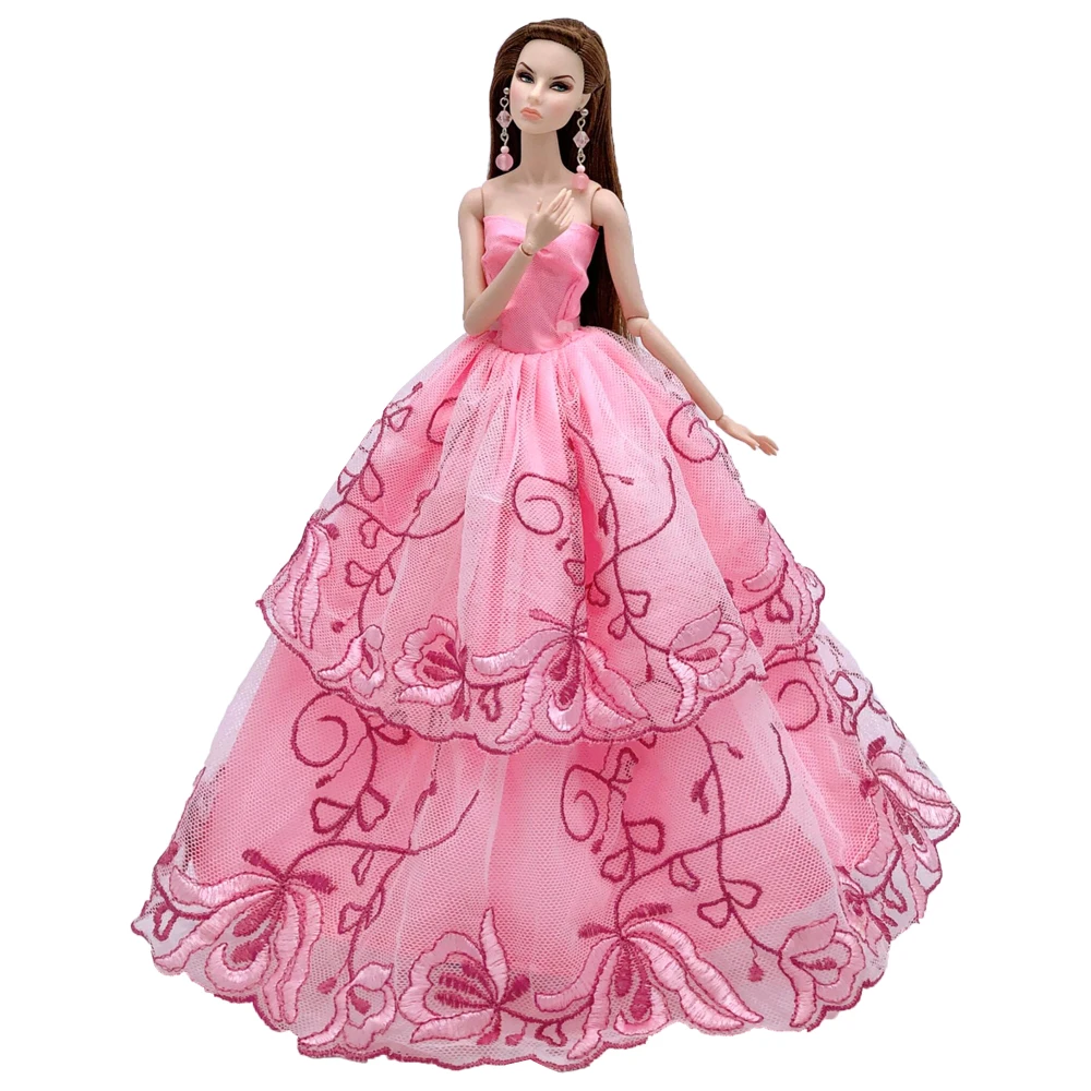 NK новейшее Кукольное свадебное платье принцессы Благородный Модный дизайн платье смешанный стиль наряд для куклы Барби аксессуары DIY игрушки JJ