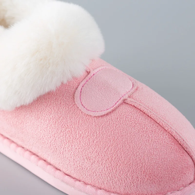 Г., замшевые женские зимние теплые тапочки домашняя обувь из хлопка милые розовые Тапочки на мягкой толстой плоской подошве