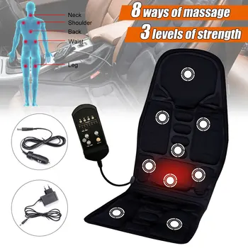 

Car Electric Heated Massage Seat Cushion Pain Neck Waist Relaxation Vibration Massager Pad Car Seat Cover Full Body Massage Seat