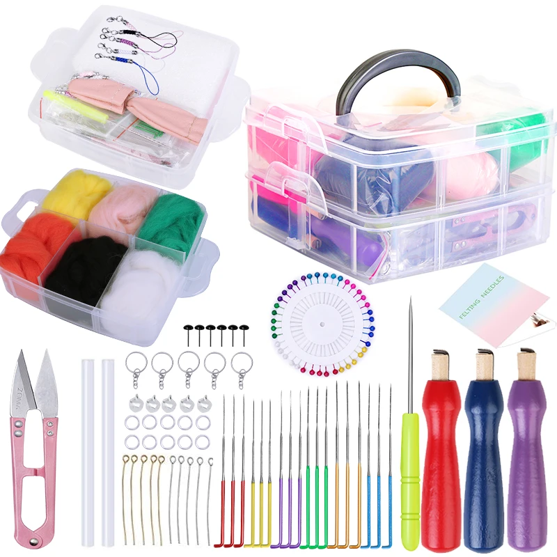 LMDZ 117 Pieces Needle Felting Kit, Needle Felting Supplies, with Felting Needles, Needle Felting Tools, 6 Color Wool Roving|DIY Package| - AliExpress LMDZ 117 Pieces Needle Felting Kit, Needle Felting Supplies, with Felting Needles, Needle Felting Tools, 6 Color Wool Roving|DIY Package| - AliExpress