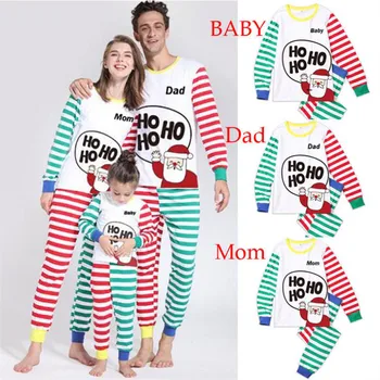 

2020 Christmas Family Matching Pajamas Set Xmas Adult Kids Pyjamas Nightwear Plaid Merry Christmas Family Matching Outfits