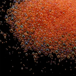 Mini Bubble Ball Beads for Resin Filling and DIY Nail Art Decor (Orange)