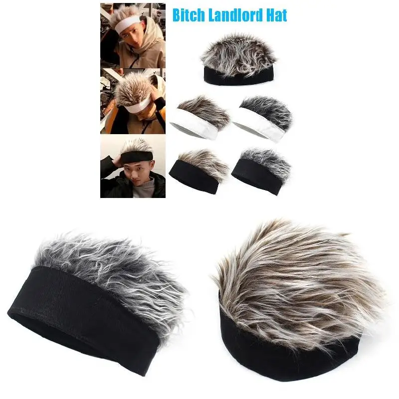 Men Women Beanie Wig Hat Fun Short Hair 