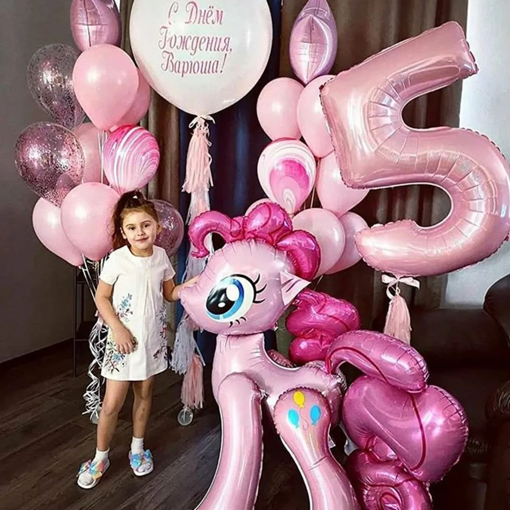 Kids Toys Balloons Unicorn-Foil Horse Birthday Animal Party Little Pony Decor-Supplies