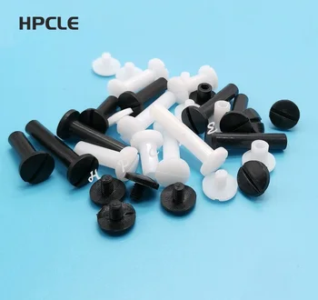 

20pcs 5.5mm *L Nylon POM White or Black Book Screw Plastic Account Book Screws Male Female Docking Nut Binding Snap Rivet Screws