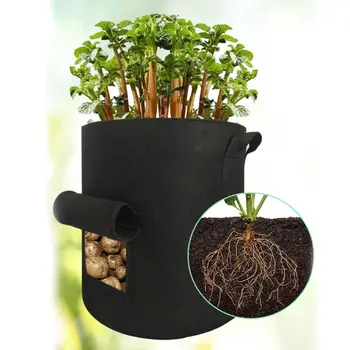 

4 Pack 10 Gallon Smart Potato Bags Window Vegetable Bags with Handles for Potato