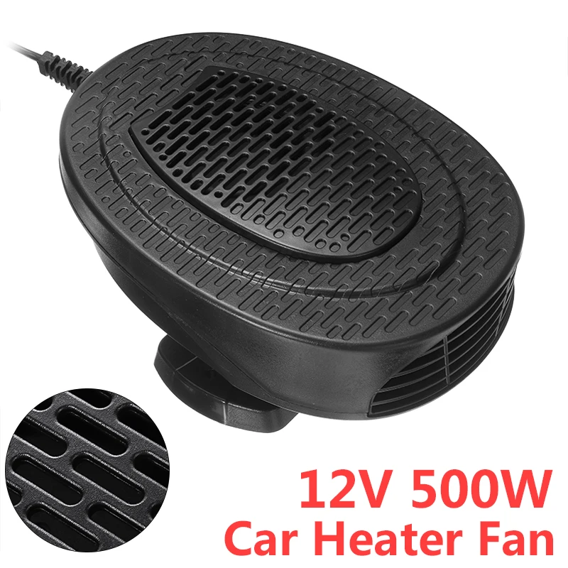 

1pc 2 In 1 12V 500W Auto Car Heater Truck Heating Cooling Fan Adjustable Rotating Bracket Swing-out Winter Defrosts Defogger