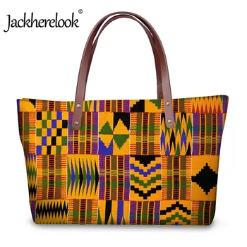 

Jackherelook Ladies Handle Bags African Pattern Travel Female Beach Bag Women Single Shoulder Bags for Teen Girls