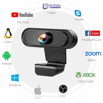 

1080P 720P HD Webcam Mini Computer PC WebCamera With Microphone Cameras For Live Broadcast Video Calling Conference Work