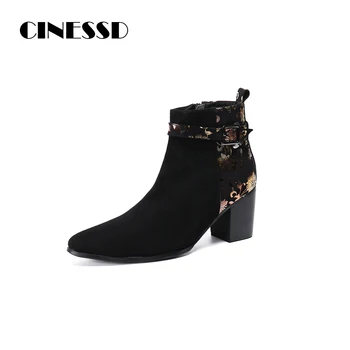 

Multi Flower Pattern Wedding Nice Autumn Winter Breathable Thich High Sole Man Boots Waterproof Soft Male Shoes